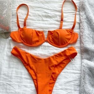 V Wired Underwire High Cut Bikini Swimsuit